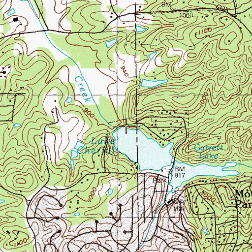 Topographic Map of Lake Cherful, GA