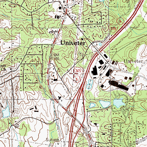 Topographic Map of Cherokee Memorial Park, GA