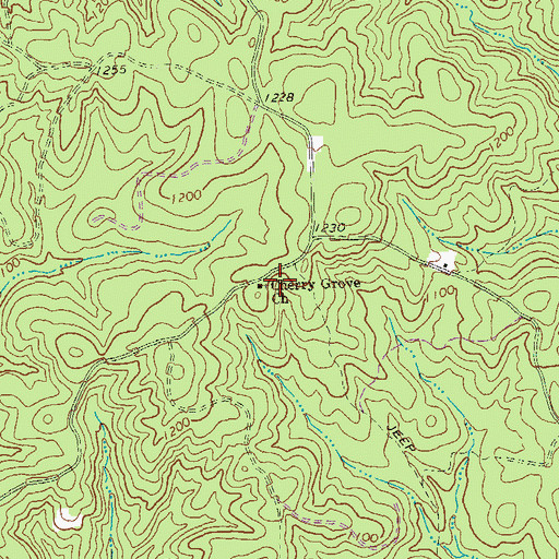 Topographic Map of Cherry Grove Church, GA