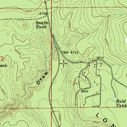 Topographic Map of Long Valley, AZ
