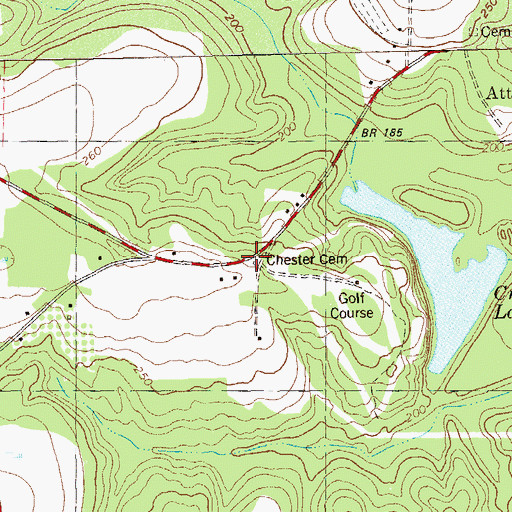 Topographic Map of Chester Cemetery, GA