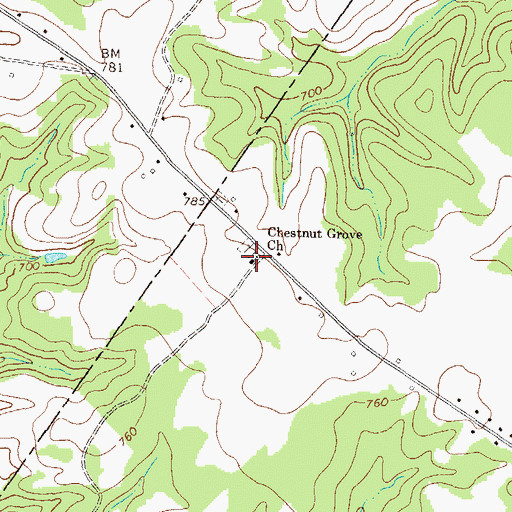 Topographic Map of Chestnut Grove Church, GA