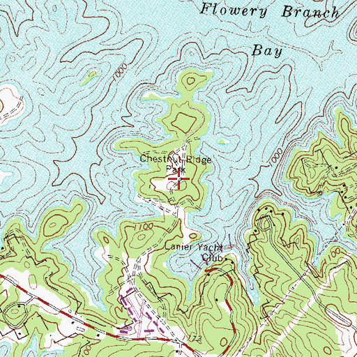 Topographic Map of Chestnut Ridge Park, GA