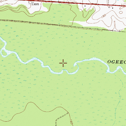 Topographic Map of Chew Mill Creek, GA