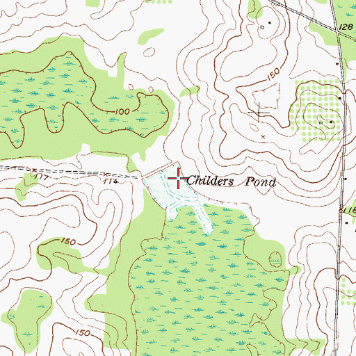 Topographic Map of Childers Pond, GA