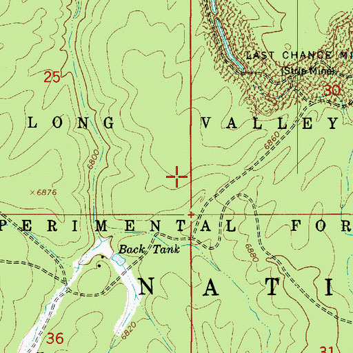 Topographic Map of Long Valley Experimental Forest, AZ