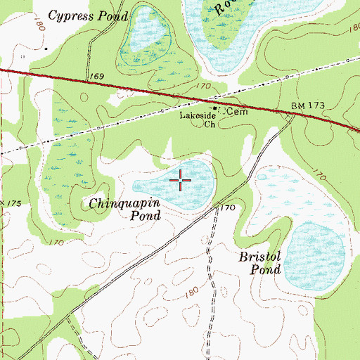 Topographic Map of Chinquapin Pond, GA