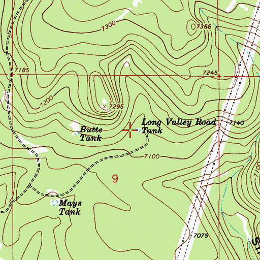 Topographic Map of Long Valley Road Tank, AZ