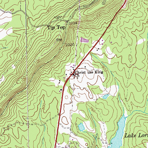 Topographic Map of Christ the King Church, GA