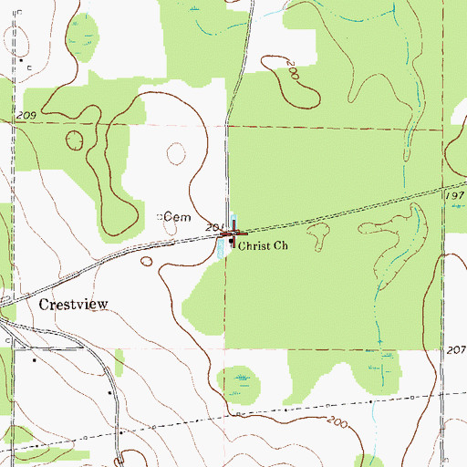 Topographic Map of Christ Church, GA