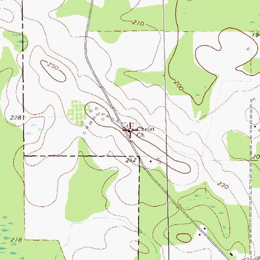 Topographic Map of Christ Church, GA