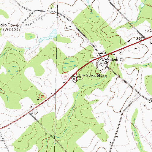 Topographic Map of Christian Hope Church, GA