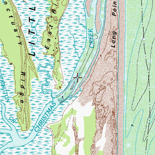 Topographic Map of Christmas Creek, GA