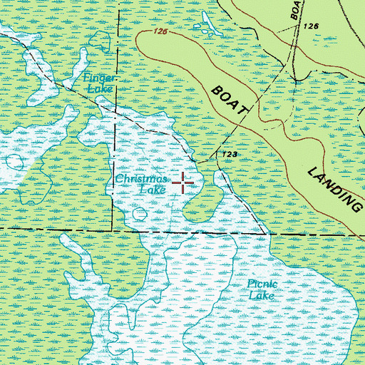 Topographic Map of Christmas Lake, GA