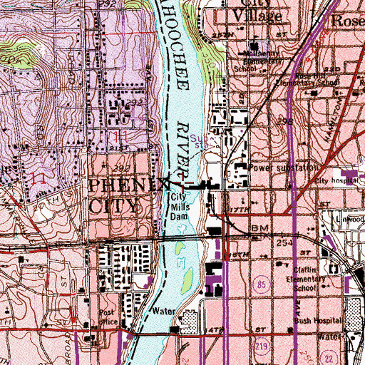 Topographic Map of City Mills Dam, GA
