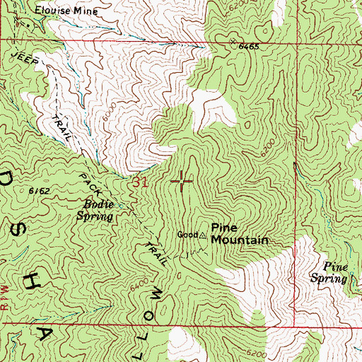 Topographic Map of Longfellow Ridge, AZ