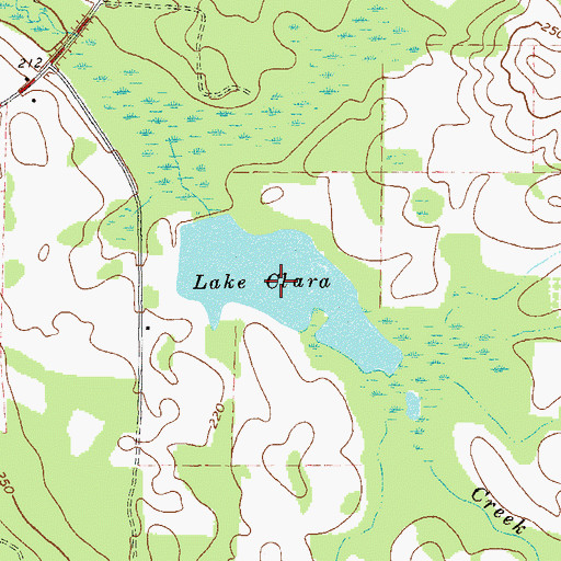 Topographic Map of Lake Clara, GA