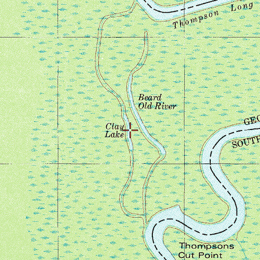Topographic Map of Clay Lake, GA