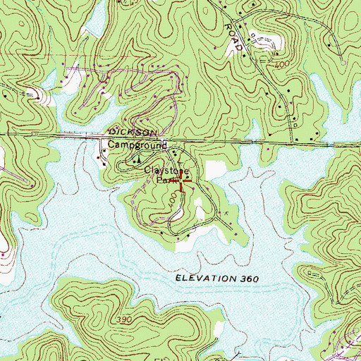 Topographic Map of Claystone Park, GA