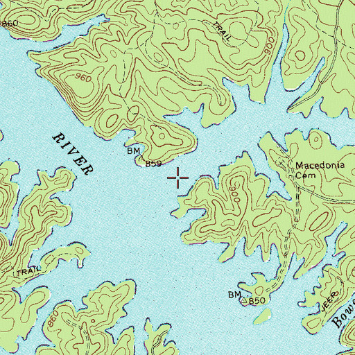 Topographic Map of Clear Creek, GA