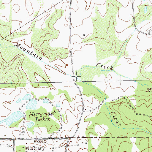 Topographic Map of Clear Creek, GA