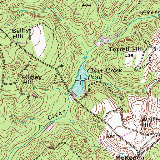 Topographic Map of Clear Creek Pond, GA