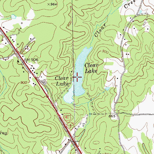Topographic Map of Clear Lake, GA
