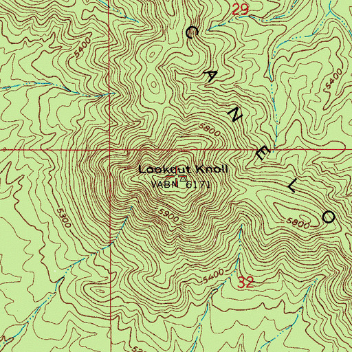Topographic Map of Lookout Knoll, AZ