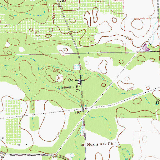 Topographic Map of Clements Branch Church, GA