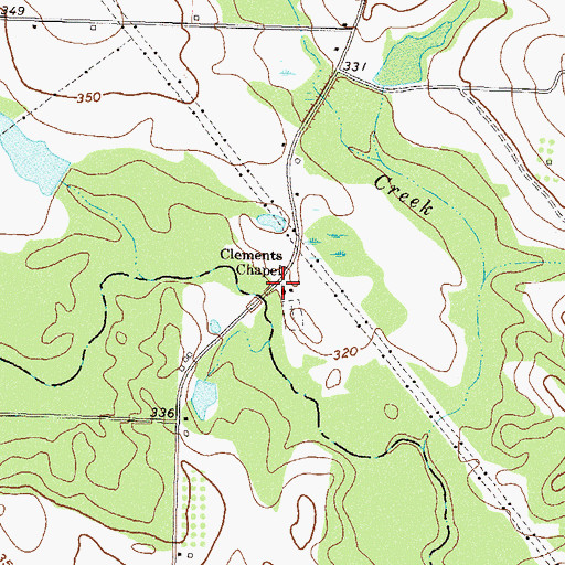 Topographic Map of Clements Chapel, GA