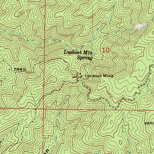 Topographic Map of Lookout Mine, AZ