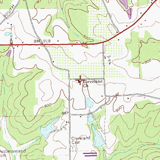 Topographic Map of Cleveland Chapel African Methodist Episcopal Church, GA