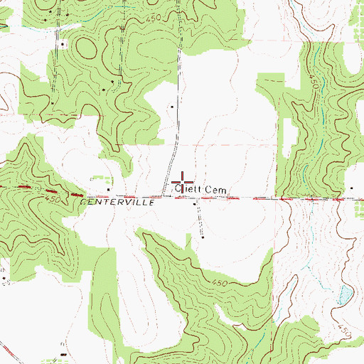 Topographic Map of Cliett Cemetery, GA