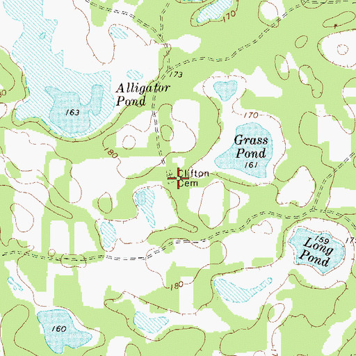 Topographic Map of Clifton Cemetery, GA