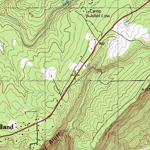 Topographic Map of Cloudland School, GA