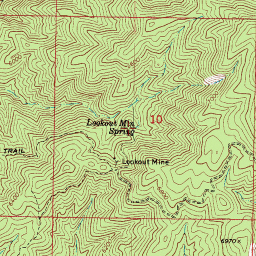 Topographic Map of Lookout Mountain Spring, AZ