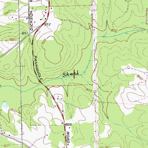 Topographic Map of Club Lake, GA