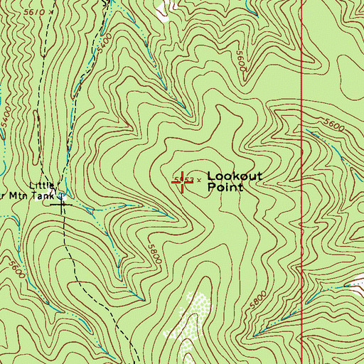 Topographic Map of Lookout Point, AZ