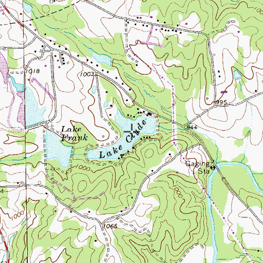 Topographic Map of Lake Clyde, GA