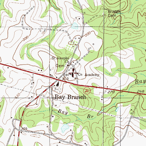 Topographic Map of Co Academy, GA