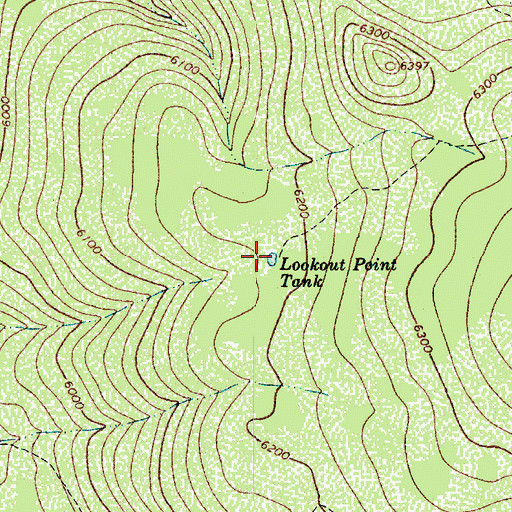 Topographic Map of Lookout Point Tank, AZ
