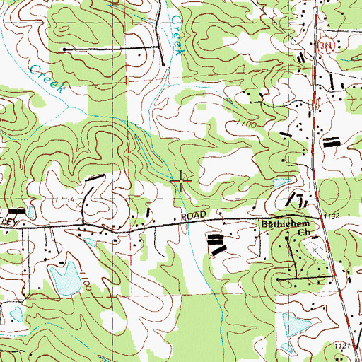 Topographic Map of Cobb Creek, GA