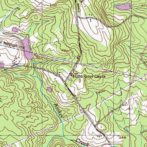 Topographic Map of Cobb Grove Church, GA