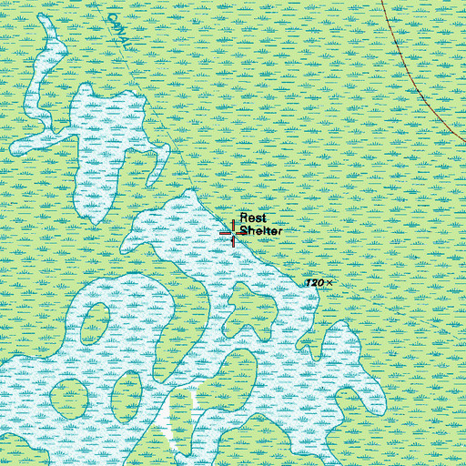 Topographic Map of Coffee Bay Rest Shelter, GA