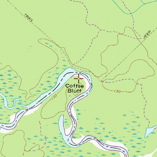 Topographic Map of Coffee Bluff, GA