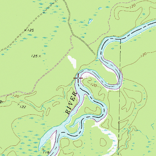 Topographic Map of Coffee Branch, GA