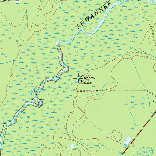 Topographic Map of Coffee Lake, GA