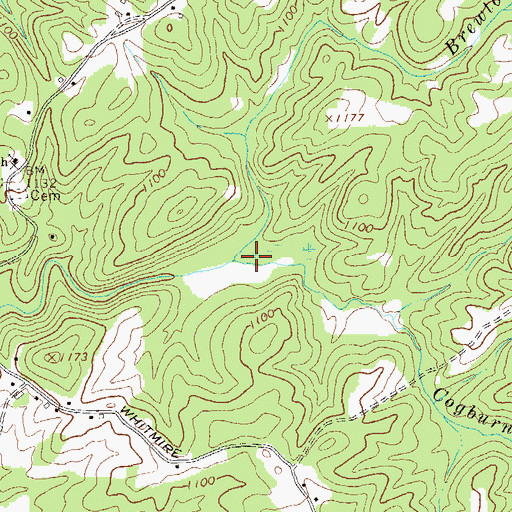 Topographic Map of Cogburn Creek, GA