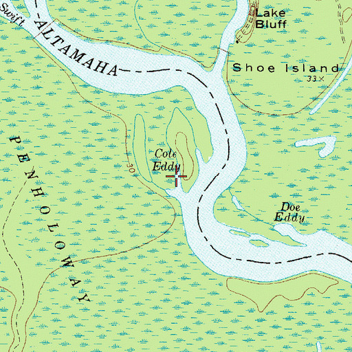 Topographic Map of Cole Eddy, GA