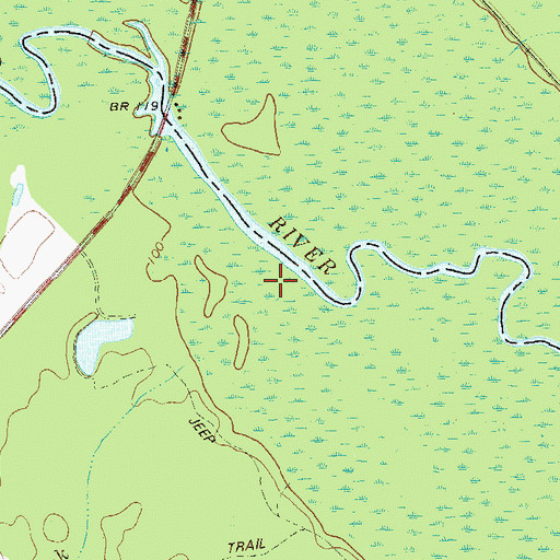 Topographic Map of Coleman Creek, GA
